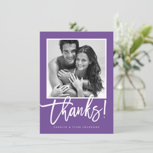 MARIAGE MERCI calligraphie simple violet (Debout devant)