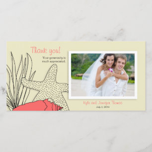 Mariage Merci Carte photo - Plage Thème