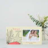 Mariage Merci Carte photo - Plage Thème (Debout devant)