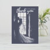 Mariage merci carte photo. Typographie moderne (Debout devant)