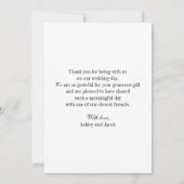 Mariage merci carte photo. Typographie moderne (Dos)