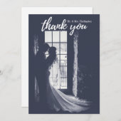 Mariage merci carte photo. Typographie moderne (Devant / Derrière)