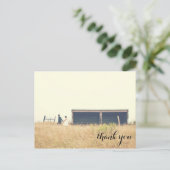 Mariage merci carte postale, simple texte d'angle (Debout devant)