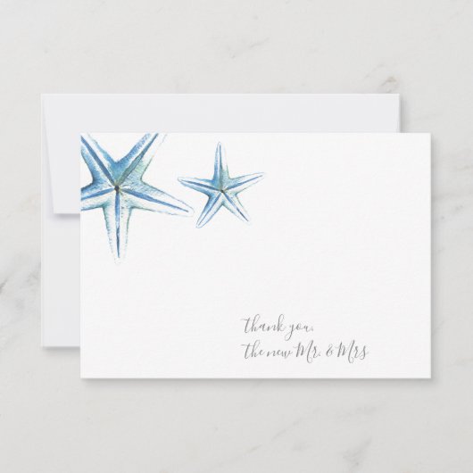 Mariage Merci Cartes Aquarelle Starfish (Devant)