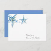 Mariage Merci Cartes Aquarelle Starfish (Devant / Derrière)