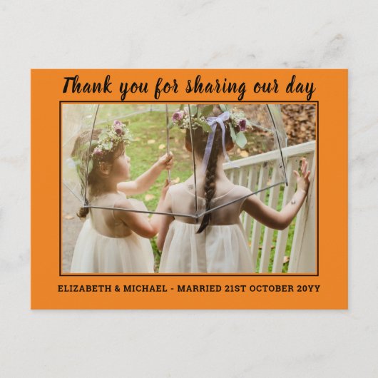 Mariage Merci Cartes Avec Photo Virtual Digital (Devant)