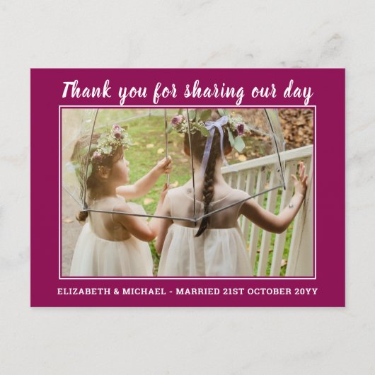 Mariage Merci Cartes Avec Photo Virtual Digital (Devant)