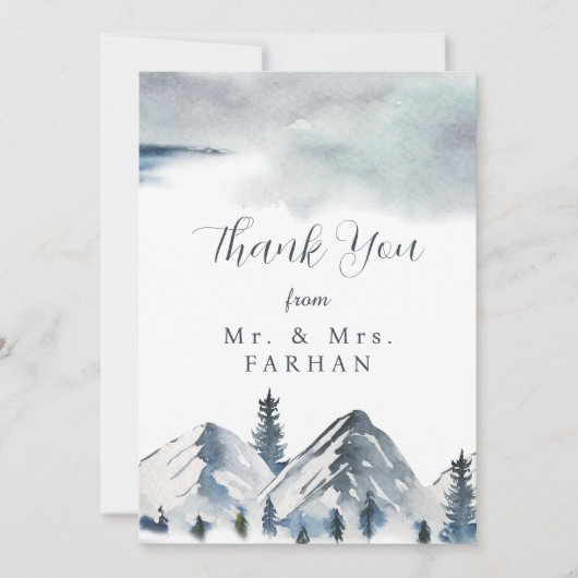 Mariage Merci Cartes modifiables (Devant)