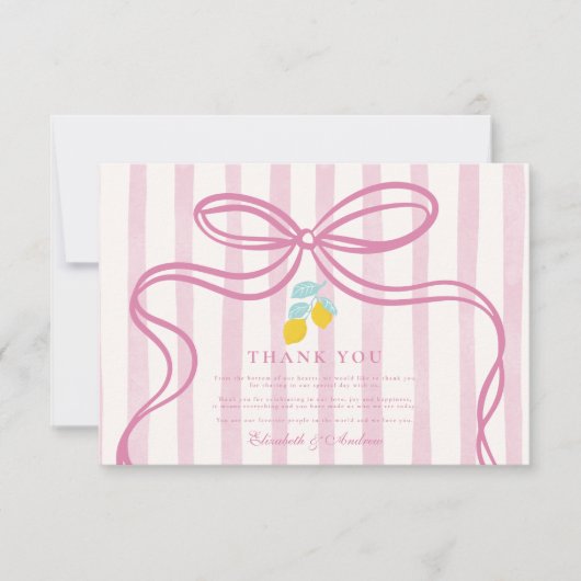 Mariage Merci citron rose (Devant)