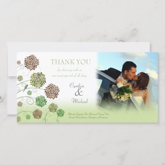 Mariage Merci Dahlia Garden Carte photo (Devant)