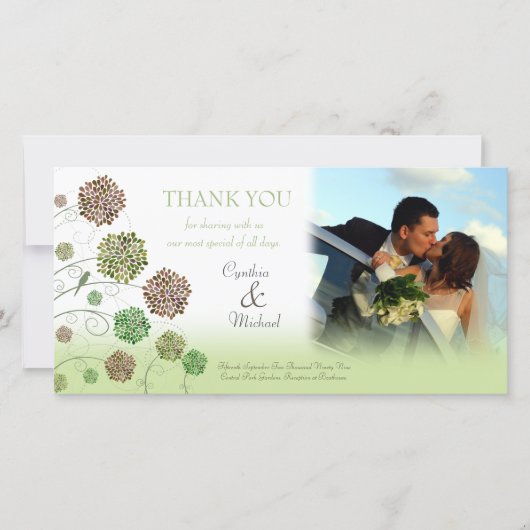 Mariage Merci Dahlia Garden Carte photo (Devant)