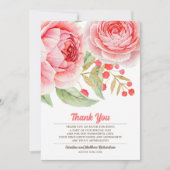 Mariage Merci de Carte photo Floral Aquarelle (Devant)