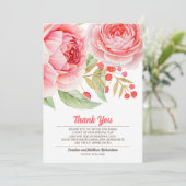 Mariage Merci de Carte photo Floral Aquarelle (Debout devant)