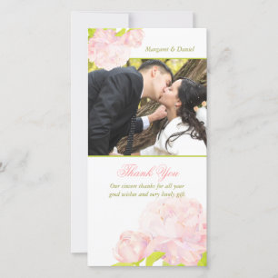 Mariage Merci de Carte photo rose