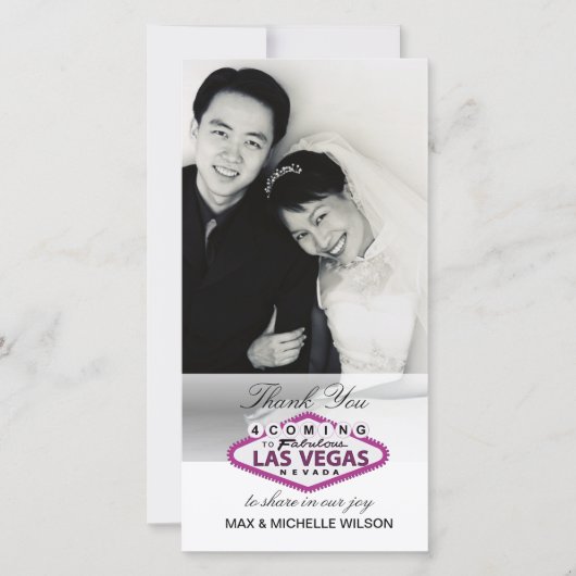 Mariage Merci de Las Vegas Carte photo (rose) (Devant)
