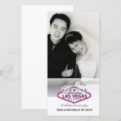 Mariage Merci de Las Vegas Carte photo (rose) (Devant / Derrière)