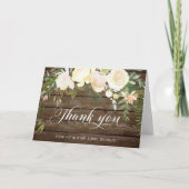 Mariage Merci Floral Aquarelle Ivoire Rustique (Devant)