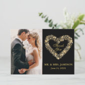 Mariage Merci Gold Heart Carte photo (Debout devant)