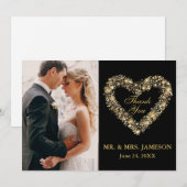 Mariage Merci Gold Heart Carte photo (Devant / Derrière)
