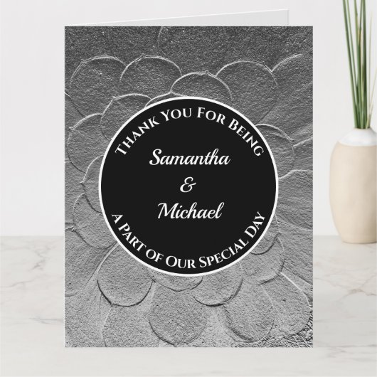 Mariage Merci invité Elégant Silver Merci (Devant)