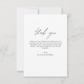 Mariage Merci manuscrit photo élégant (Dos)