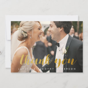 mariage merci marié marié photo or fausse feuille
