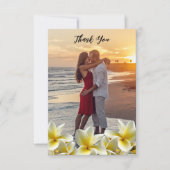 Mariage Merci Message Photo Frangipani Cartes (Devant)