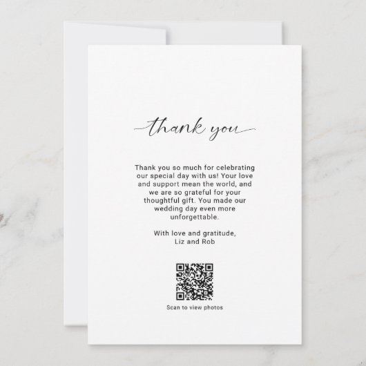 Mariage Merci moderne Arche photo Code QR (Dos)