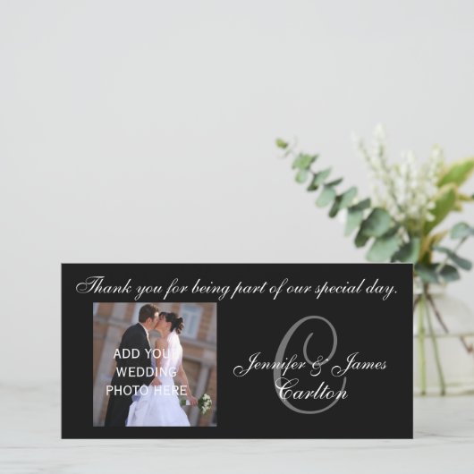 Mariage Merci Monogramme C et message (Debout devant)