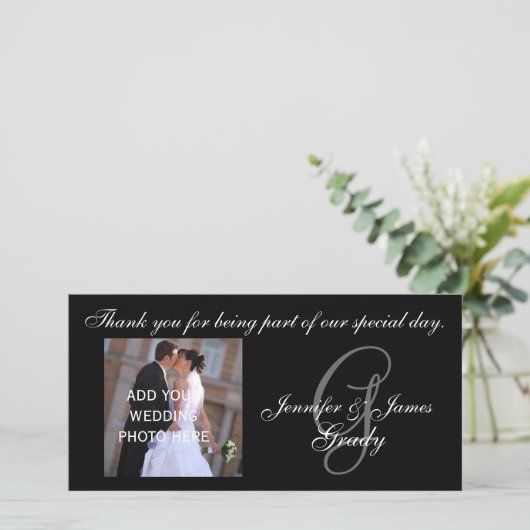 Mariage Merci Monogramme G et message (Debout devant)