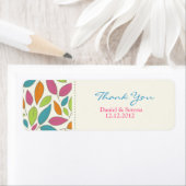 Mariage Merci Motif feuille Étiquette étiquette ca (En situation)