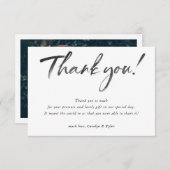 MARIAGE MERCI noir calligraphie d'encre photo (Devant / Derrière)