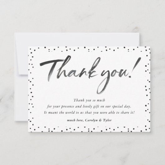 MARIAGE MERCI noir calligraphie pois (Devant)