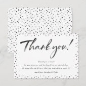 MARIAGE MERCI noir calligraphie pois (Devant / Derrière)