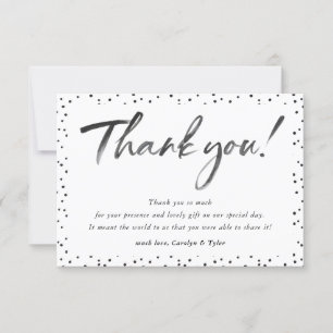 MARIAGE MERCI noir calligraphie pois
