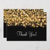 Mariage Merci Note La Fête Sparkles Gold (Devant / Derrière)