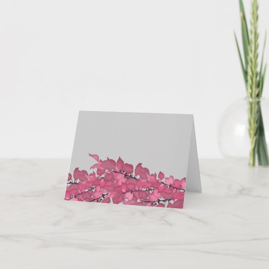 Mariage Merci Notes Cartes avec Feuilles (Devant)