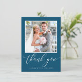 MARIAGE MERCI photo calligraphie bleu foncé (Debout devant)