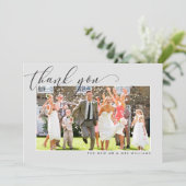 MARIAGE MERCI photo calligraphie élégant gris (Debout devant)