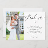 MARIAGE MERCI photo calligraphie élégant noir (Devant)