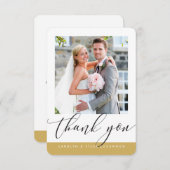 MARIAGE MERCI photo calligraphie moderne or (Devant / Derrière)