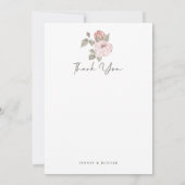 Mariage Merci Photo Élégante rose Peony Florals (Dos)