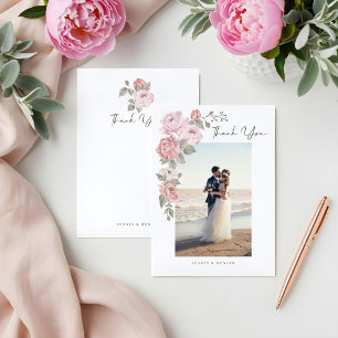 Mariage Merci Photo Élégante rose Peony Florals