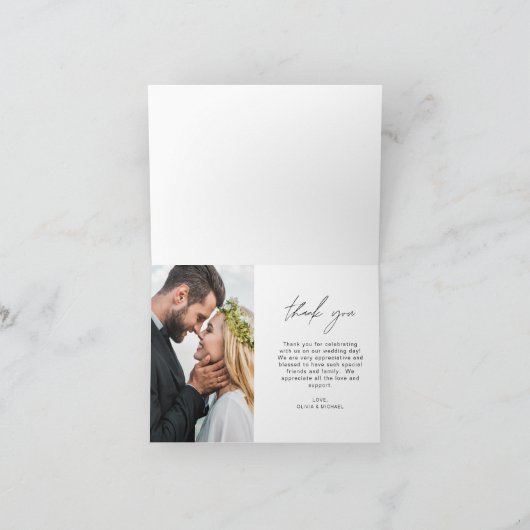 Mariage Merci photo manuscrit Élégant (Intérieur)