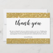 Mariage Merci photo marié marié or faux feuille (Dos)