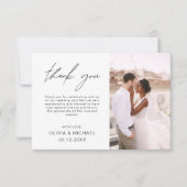 Mariage Merci photo minimaliste Élégant (Devant)