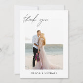 Mariage Merci photo minimaliste romantique (Devant)