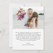 Mariage Merci photo minimaliste romantique (Dos)