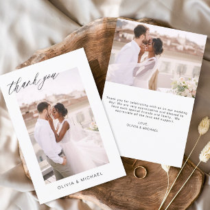 Mariage Merci photo minimaliste romantique