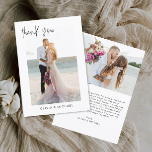 Mariage Merci photo minimaliste romantique